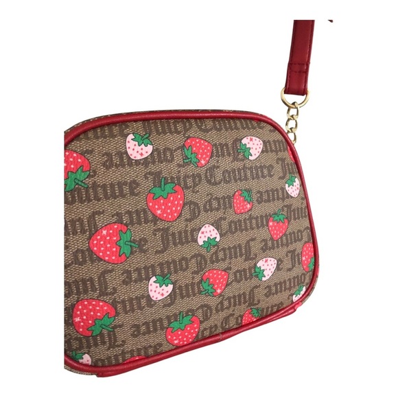 Juicy Couture brown canvas strawberry print crossbody bag with strawberry charm - Picture 5 of 16